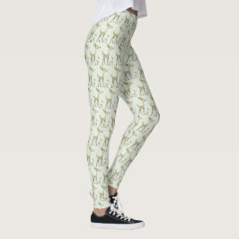 Kerstviering Groene Herten Vakanties Schattig Leggings