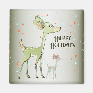 Kerstviering Groene Herten Vakanties Schattig Magneet