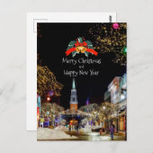 Kerstviering, heldere lichten en kerstballen briefkaart (Voorkant / Achterkant)