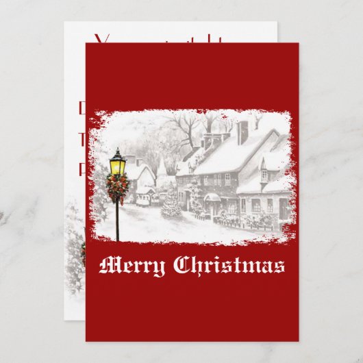  kerstviering in de stad kaart (Voorkant / Achterkant)