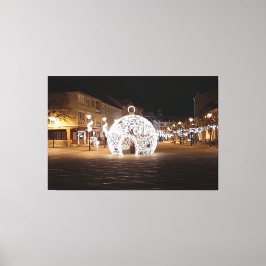 Kerstviering in Esztergom Hongarije. Canvas Afdruk (Voorkant)