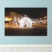 Kerstviering in Esztergom Hongarije. Canvas Afdruk (Insitu (Houten vloer))