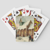 Kerstviering in kerkgemeente bij de vroegmis pokerkaarten (Achterkant)