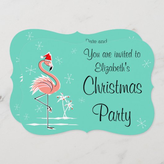 kerstviering: "Je bent uitgenodigd" Kaart (Voorkant / Achterkant)