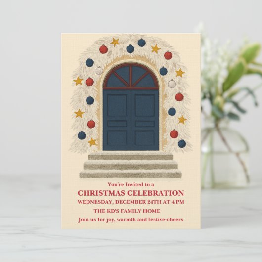 Kerstviering Kaart (Staand voorkant)