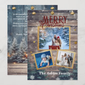 Kerstviering: Kerstkaart met 3 foto's (Voorkant / Achterkant)