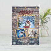Kerstviering: Kerstkaart met 3 foto's (Staand voorkant)
