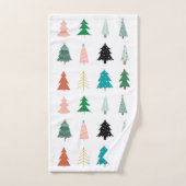 Kerstviering kunstwerk Kerstbomen Wit Bad Handdoek (Handdoek)