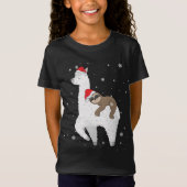 kerstviering Llama Santa Funny Pajamas F T-shirt (Voorkant)