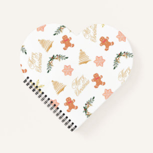 kerstviering met kerstboomkoekjes notitieboek