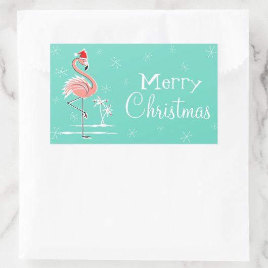 kerstviering met kerstviering rechthoekige sticker (Tas)