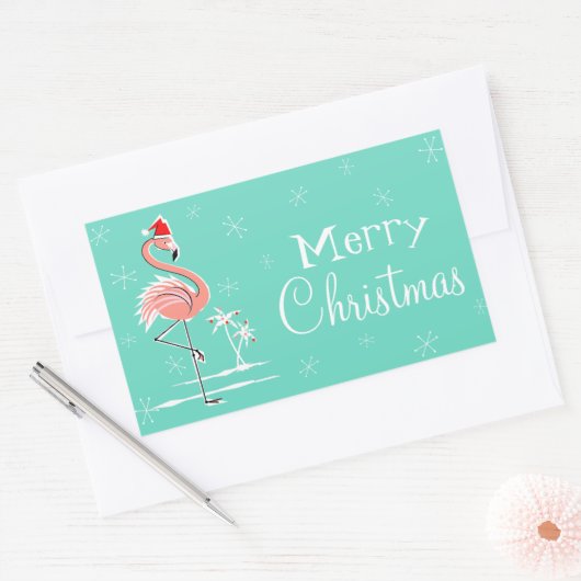 kerstviering met kerstviering rechthoekige sticker (Envelop)
