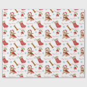 Kerstviering met Yorkie Cadeaupapier (Vlak)
