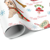 Kerstviering met Yorkie Cadeaupapier (Rol Hoek)