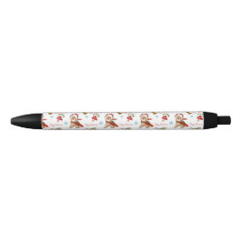 Kerstviering Met Yorkie Patroon Zwarte Inkt Pen