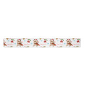 kerstviering met Yorkie Pattern Satijnen Lint (Voorkant)