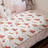 kerstviering met Yorkie Pattern Sherpa Deken