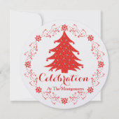 Kerstviering Party Tree Custom Invitation Kaart (Voorkant)