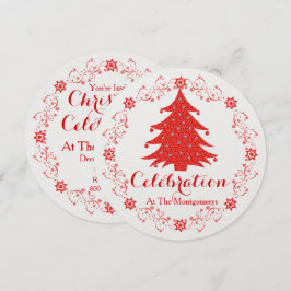 Kerstviering Party Tree Custom Invitation Kaart