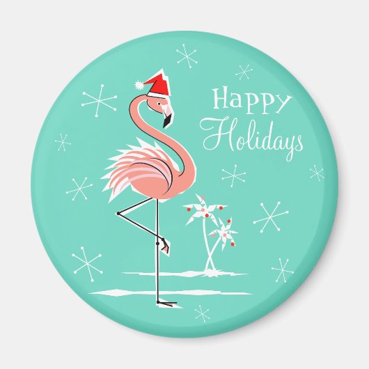 kerstviering Prettige feestdagen magnetronronde Magneet (Voorkant)