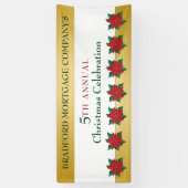 kerstviering Red Poinsettia Spandoek (Verticaal)