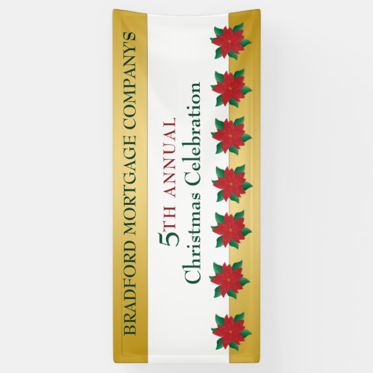 kerstviering Red Poinsettia Spandoek (Verticaal)