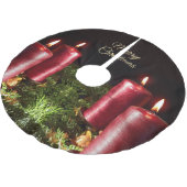 Kerstviering Rode Kaarsen Zwart Kerstboom Rok (Gekanteld)