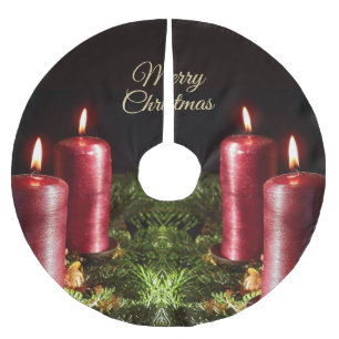 Kerstviering Rode Kaarsen Zwart Kerstboom Rok