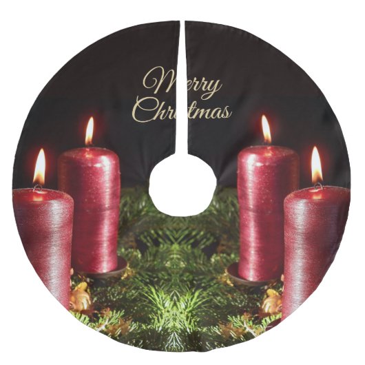 Kerstviering Rode Kaarsen Zwart Kerstboom Rok (Voorkant)