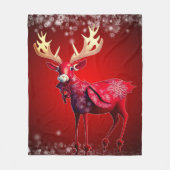 Kerstviering Rode Rendier Winter Vakanties Fleece Deken (Voorkant)
