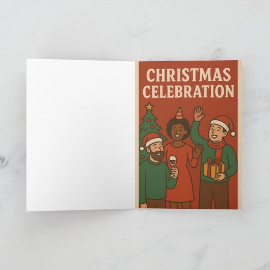 KERSTVIERING UITNODIGING KAART (Binnen)