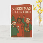 KERSTVIERING UITNODIGING KAART (Gele Bloem)