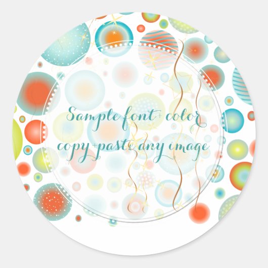 Kerstviering van PixDezine/DIY-achtergrond Ronde Sticker (Voorkant)