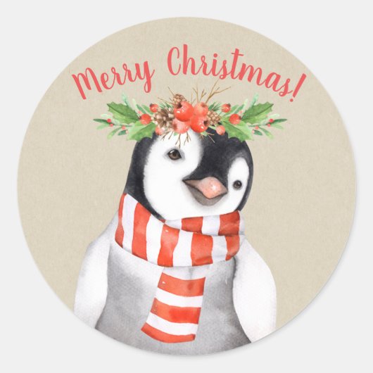 kerstviering vogelfeestdag aangepast ronde sticker (Voorkant)