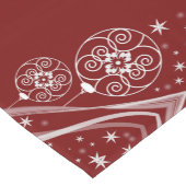 Kerstviering Witte Ornamenten Sterren Rood Korte Tafelloper (Hoek)