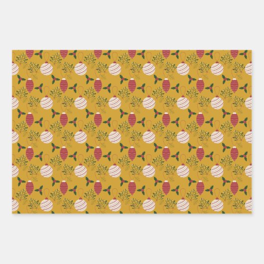 Kerstviering Wrapping Paper Set van 3 (Voorkant 2)