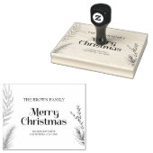 Kerstvierkant achterlaat Familienaam Retouradres Rubberstempel (Gestempeld)