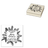 Kerstvierkant achterlaat Familienaam Retouradres Rubberstempel (Gestempeld)