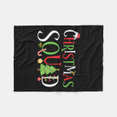 kerstvierkant gezin komt overeen met grappige fees fleece deken (Voorkant (Horizontaal))