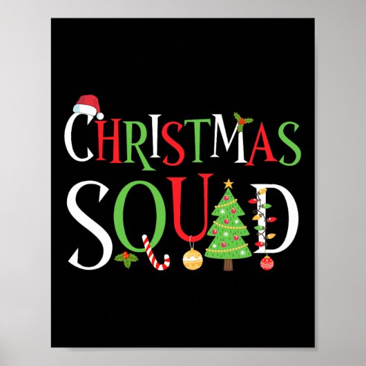 kerstvierkant gezin komt overeen met grappige fees poster (Voorkant)