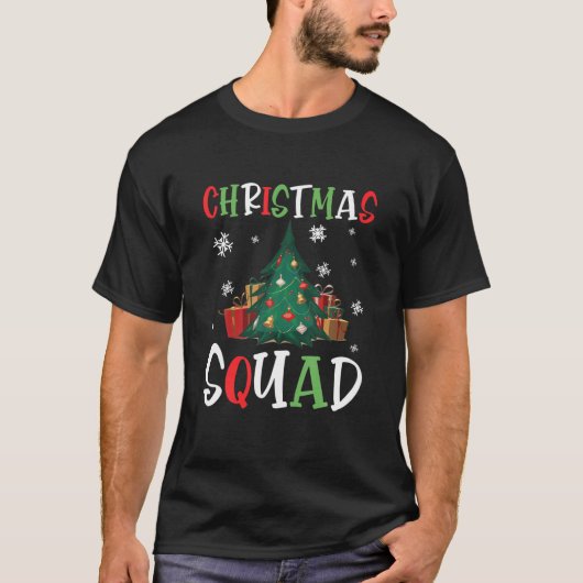 kerstvierkant gezin komt overeen met grappige pyja t-shirt (Voorkant)
