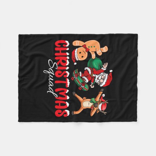 kerstvierkant kerstkerstkerstkerstman met Elf-fami Fleece Deken (Voorkant (Horizontaal))