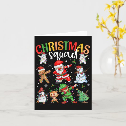 kerstvierkant kerstkerstkerstkerstman met Elf-fami Kaart (Gele Bloem)