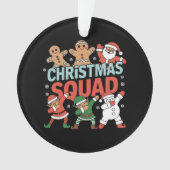 kerstvierkant kerstkerstkerstkerstman met Elf-fami Ornament (voorkant)