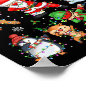 kerstvierkant kerstkerstkerstkerstman met Elf-fami Poster (Hoek)