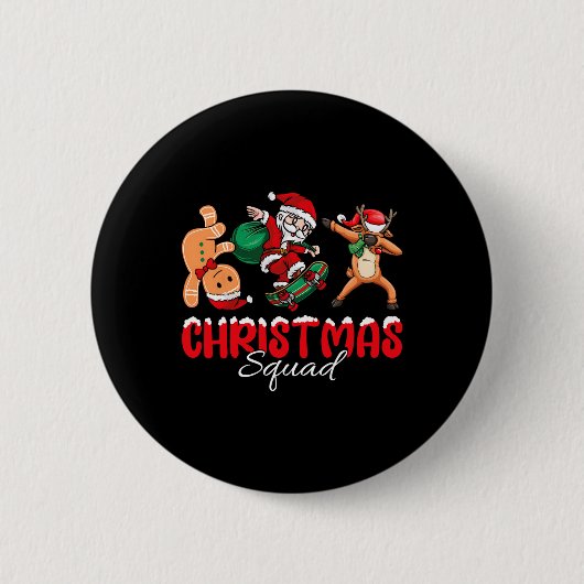 kerstvierkant kerstkerstkerstkerstman met Elf-fami Ronde Button 5,7 Cm (Voorkant)