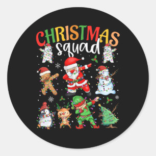 kerstvierkant kerstkerstkerstkerstman met Elf-fami Ronde Sticker
