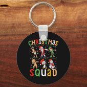 kerstvierkant kerstkerstkerstkerstman met Elf-fami Sleutelhanger (Voorkant)