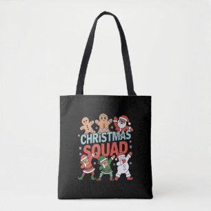 kerstvierkant kerstkerstkerstkerstman met Elf-fami Tote Bag