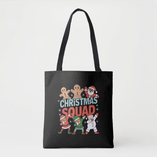 kerstvierkant kerstkerstkerstkerstman met Elf-fami Tote Bag (Voorkant)